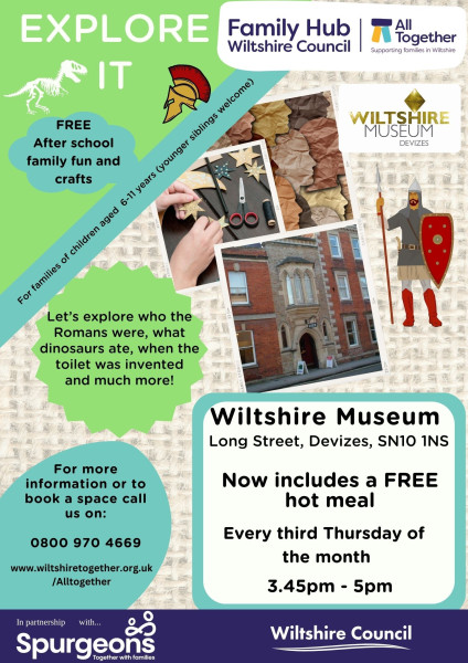 Explore It! Free after school club at Wiltshire Museum.