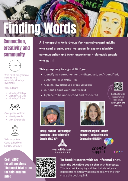 Finding Words: A Calm Creative Space for Neurodivergent Adults