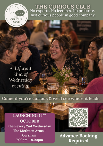 The Curious Club - Corsham. A relaxed monthly get-together for talking in small groups.