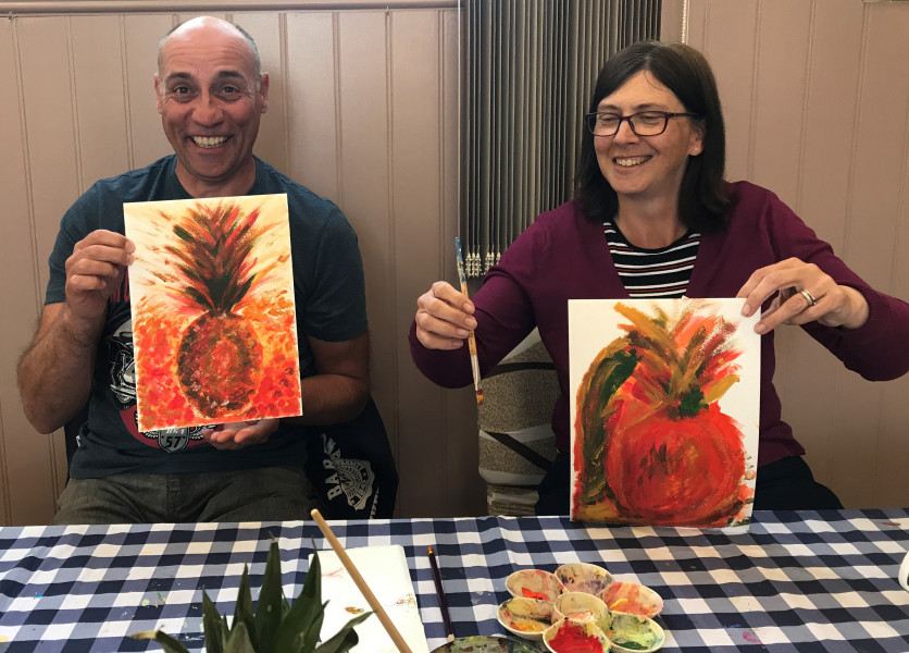 Bradenstoke Art Group for people living with dementia and a family carer